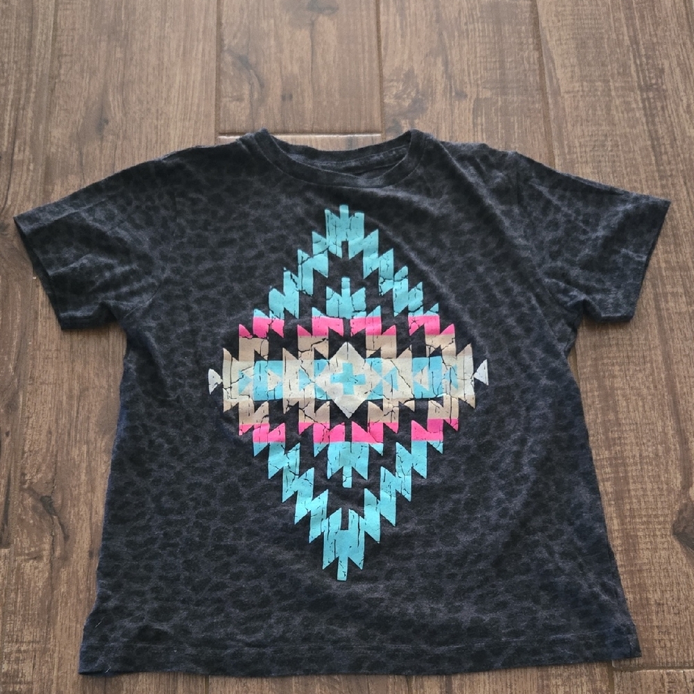 Geometric Pattern Kids Shirt - Black, Blue, Pink